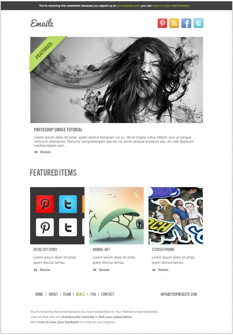 Download Free Email Newsletter Templates PSD » CSS Author