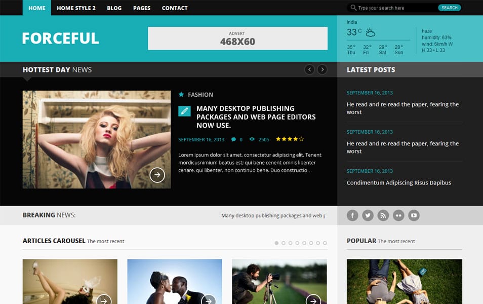 ForceFul magazine WordPress theme