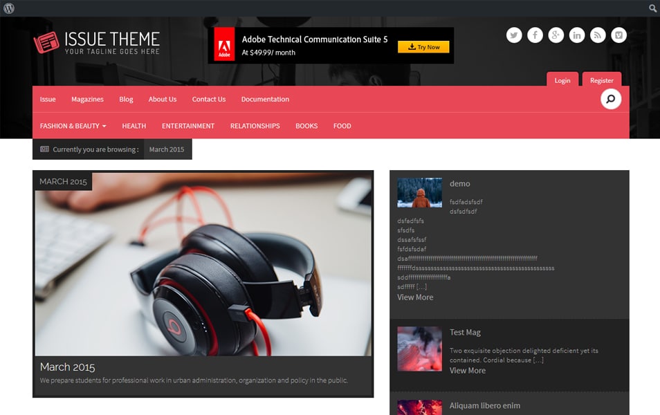 Manage Issue Based Magazine WordPress Theme