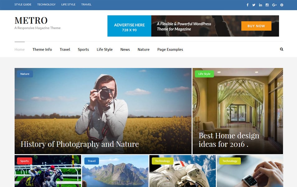 Metro Magazine Responsive WordPress Theme