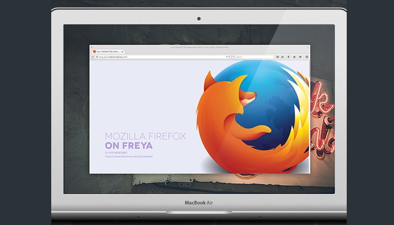 Free Web and Mobile Browser Mockup Designs PSD 25 Mozilla Firefox on Freya