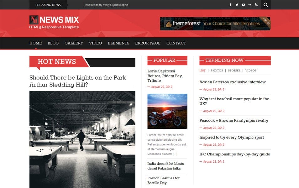 News Mix Magazine WordPress theme