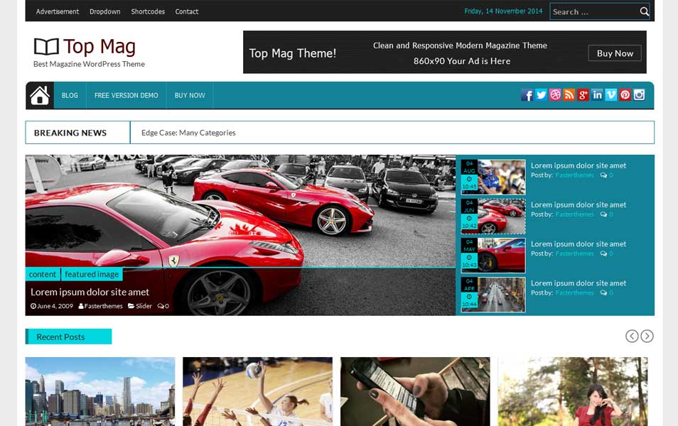 Top Mag Free Magazine WordPress Theme