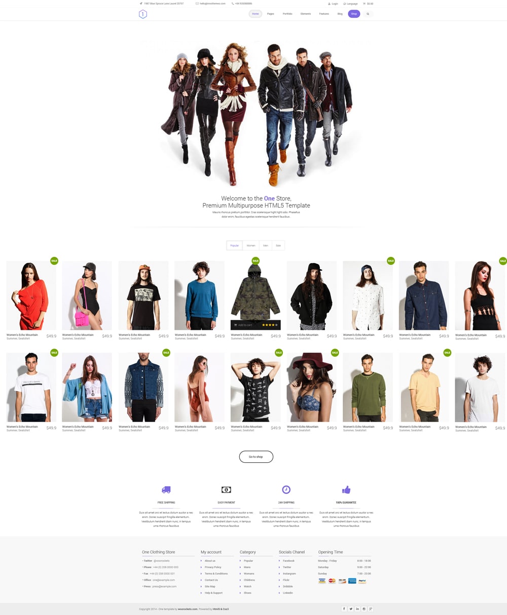 One - Clean Ecommerce Template PSD