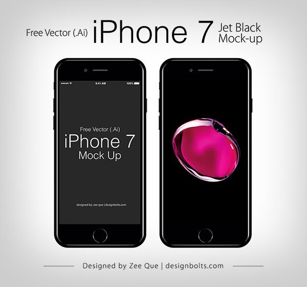 Best Free Vector Mockup Designs 11 Free Apple iPhone 7 Jet Black Mockup