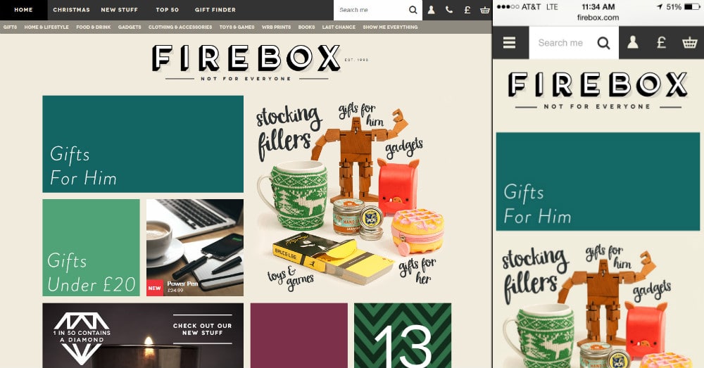 Great Examples of Mobile Friendly Ecommerce Sites 9 ecommerce firebox