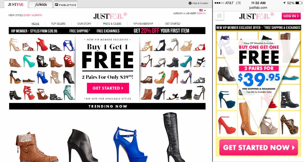 Great Examples of Mobile Friendly Ecommerce Sites 2 ecommerce justfab