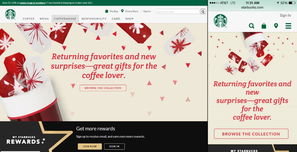 Great Examples of Mobile Friendly Ecommerce Sites 1 ecommerce starbucks