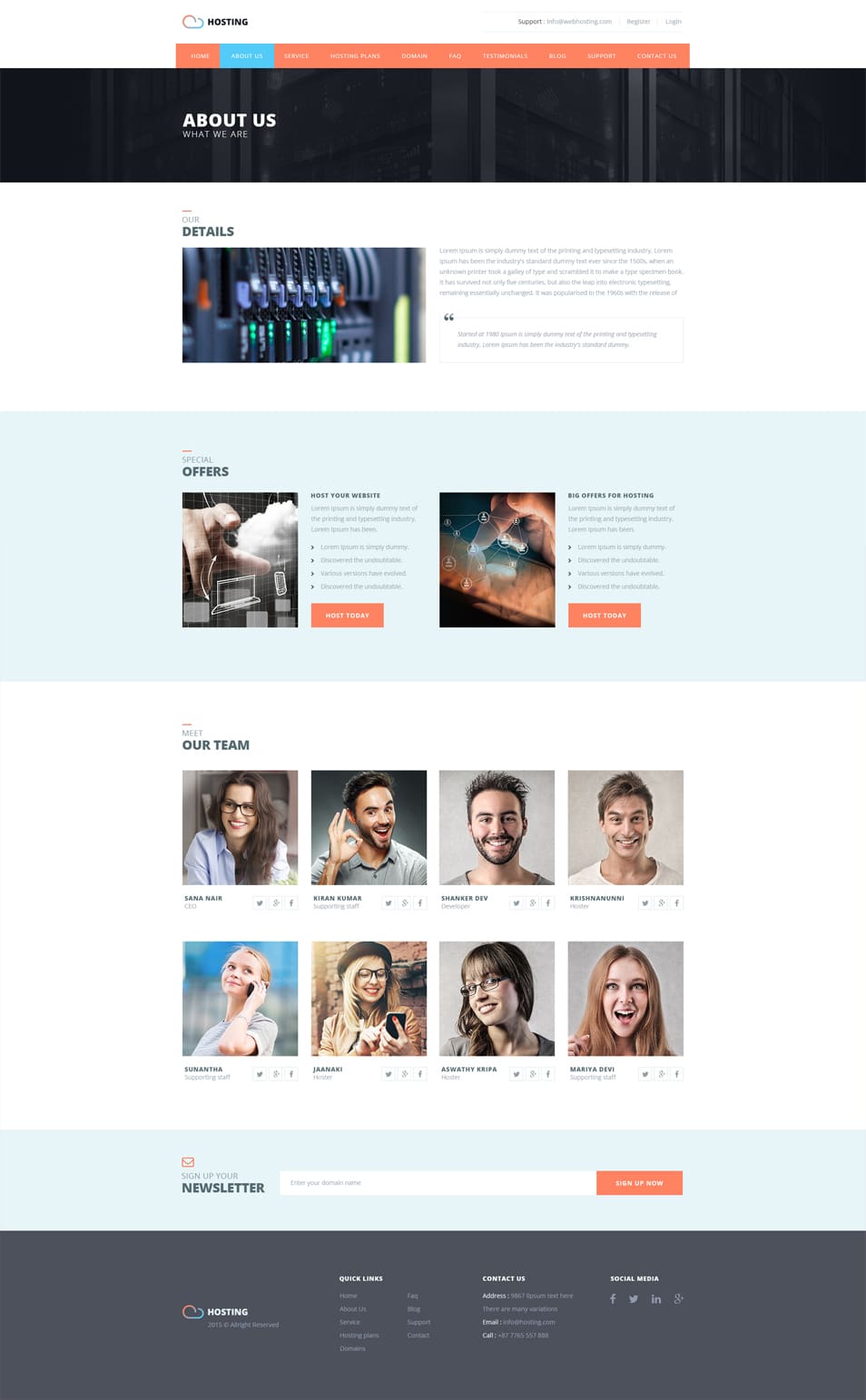 Free Hosting Web Template PSD 2 About Us