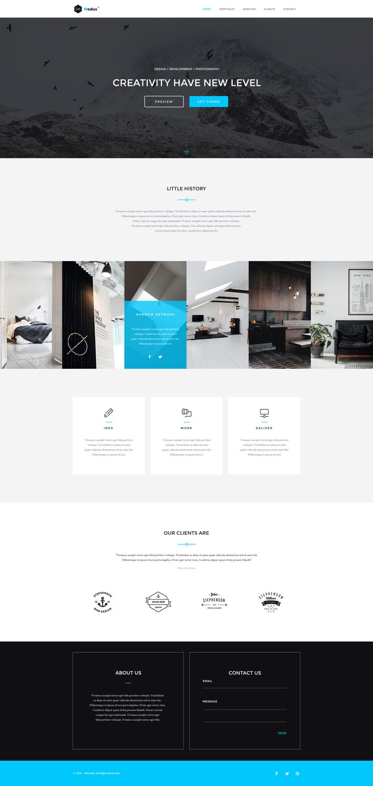 one page portfolio template