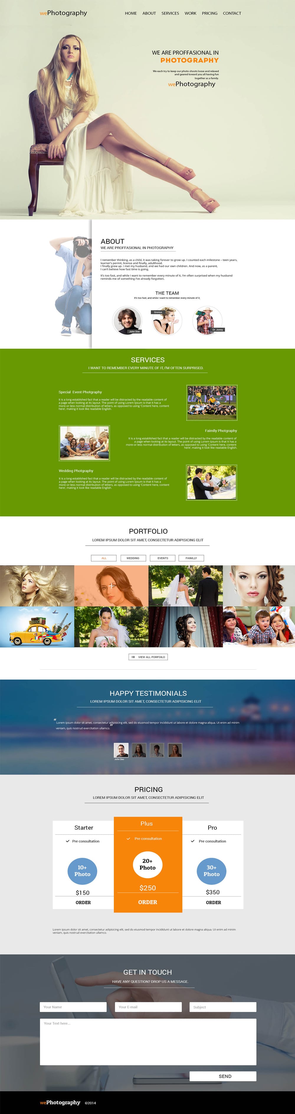 one page portfolio template