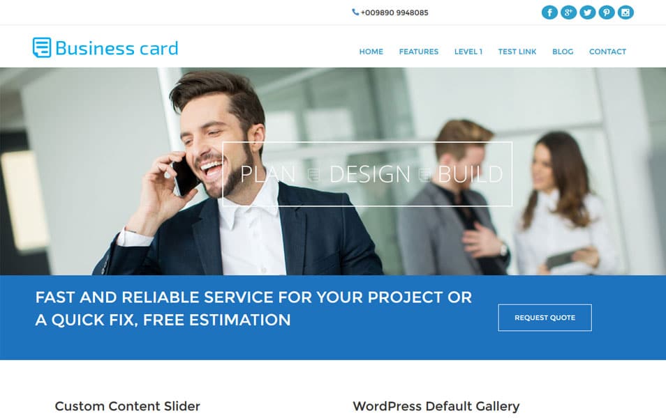 100 Best Free Business WordPress Themes 2018 Css Author Business Card WordPress Theme