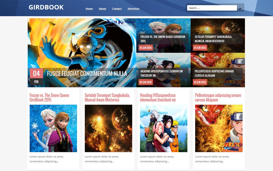 GirdBook Responsive Blogger Template