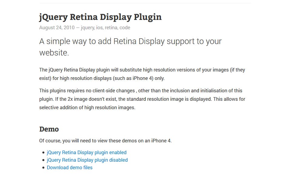 Best jQuery Retina Display Plugins » CSS Author