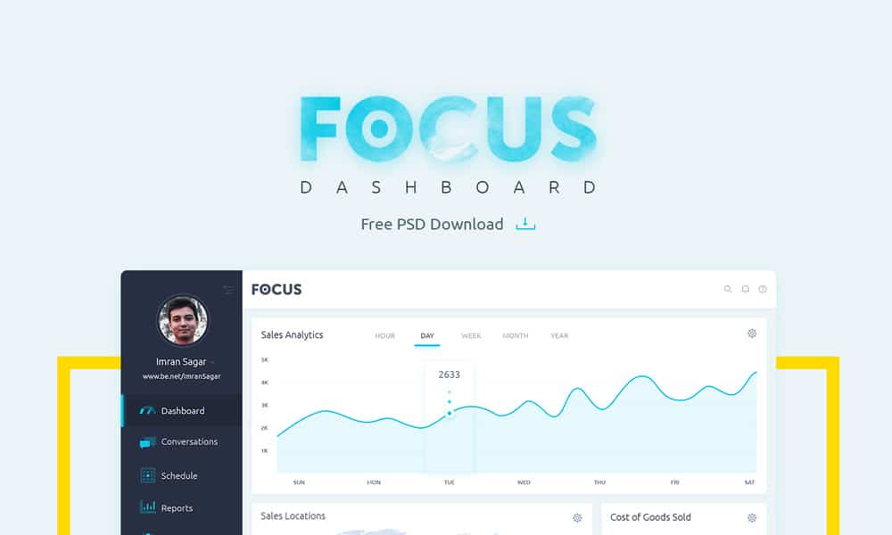 تمرکز داشبورد UI PSD