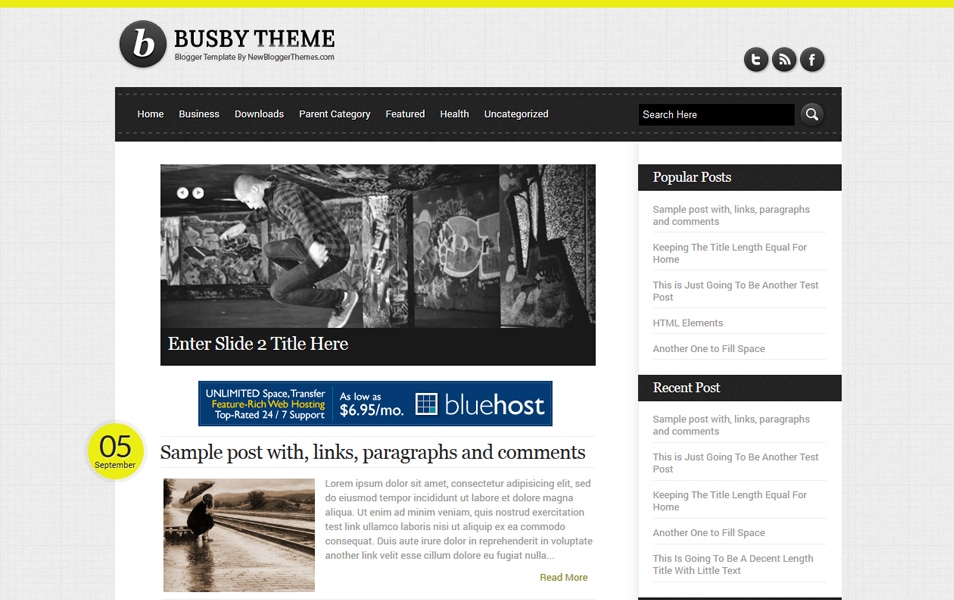 Busby Responsive Blogger Template