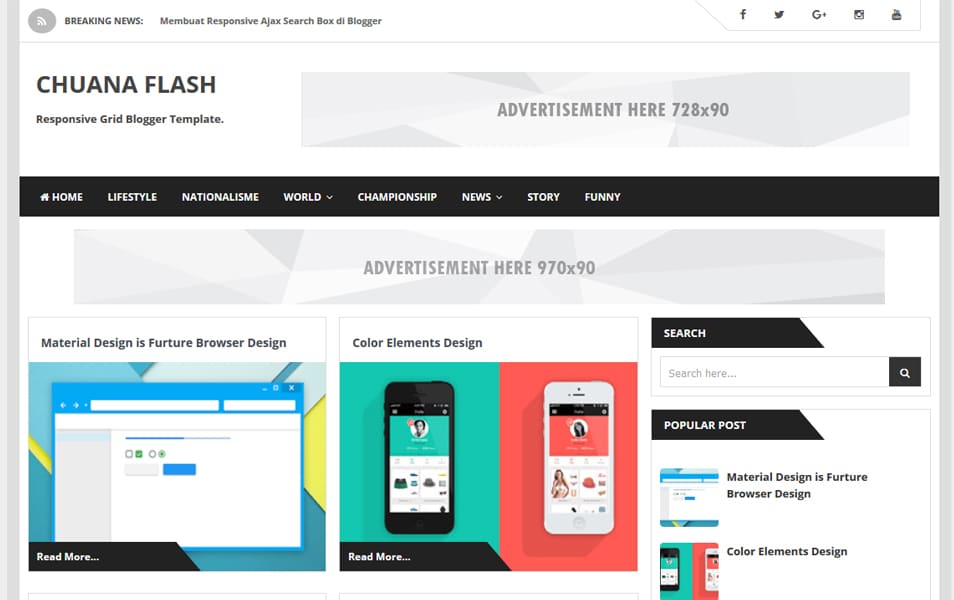 Chuana Flash Responsive Blogger Template