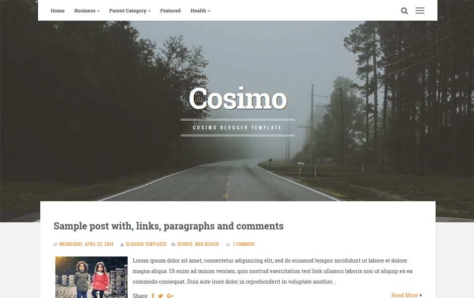 Cosimo Responsive Blogger Template