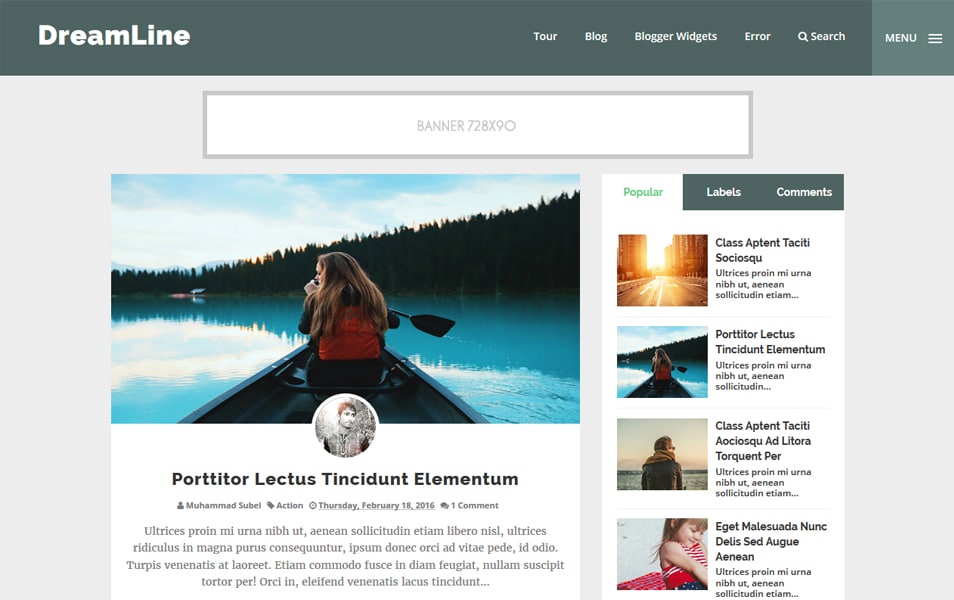 DreamLine Responsive Blogger Template