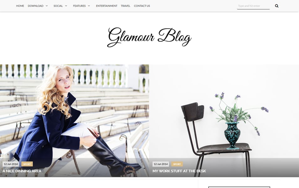 Glamour Responsive Blogger Template