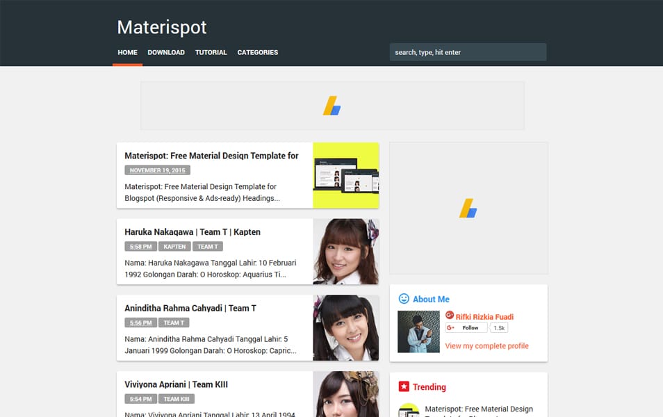 Materispot Responsive Blogger Template