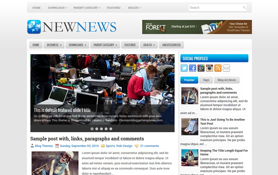 NewNews Responsive Blogger Template