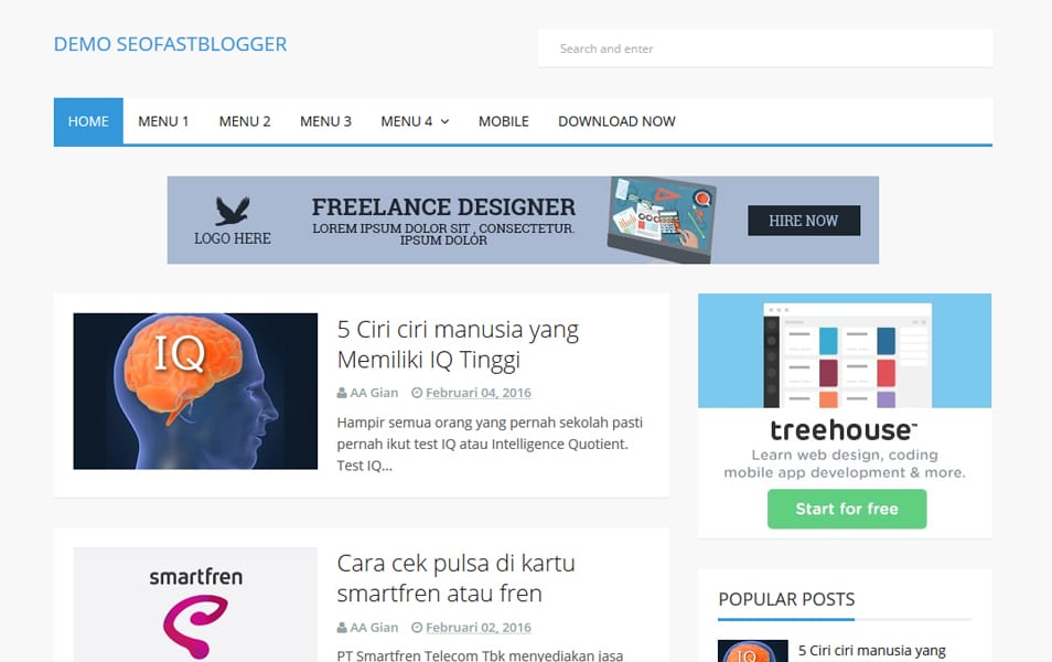 SEOFastBlogger Responsive Blogger Template