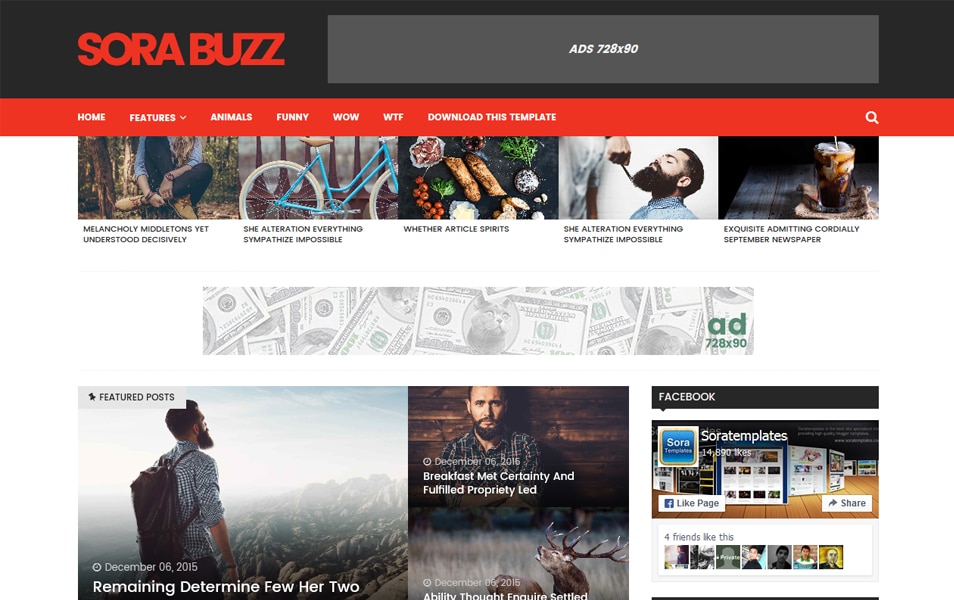 Sora Buzz Responsive Blogger Template