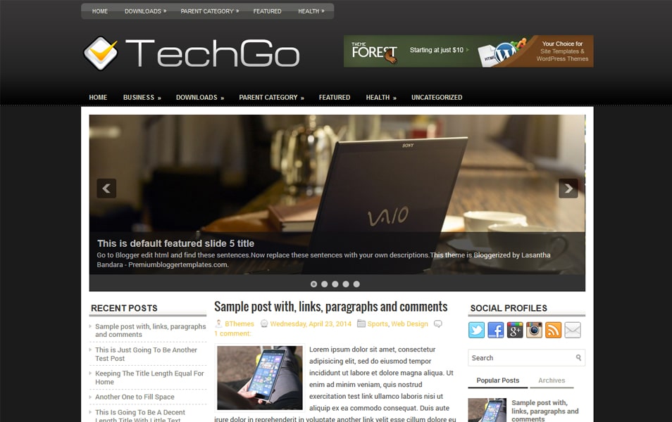 TechGo Responsive Blogger Template