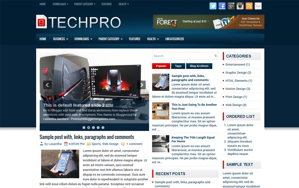 TechPro Responsive Blogger Template