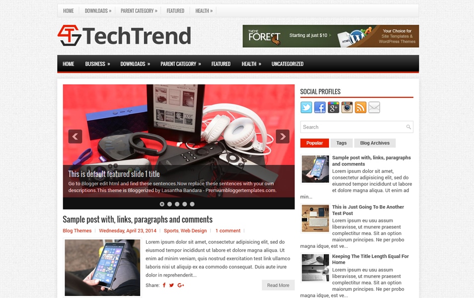 TechTrend Responsive Blogger Template