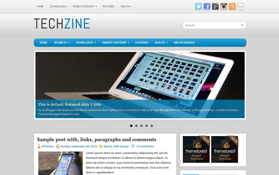 TechZine Responsive Blogger Template