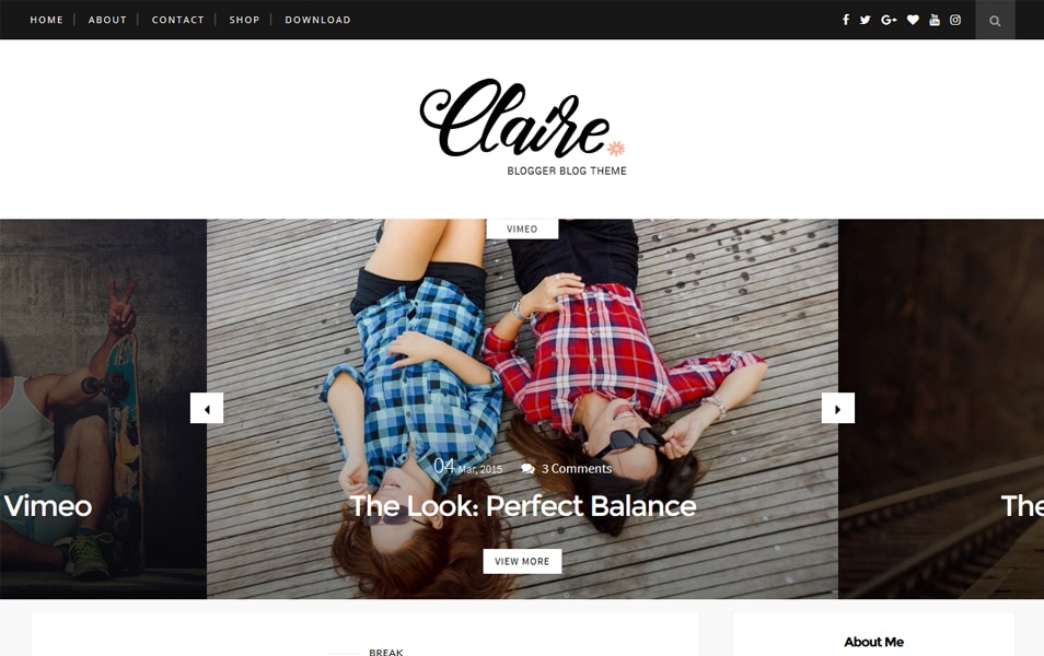 Claire Responsive Blogger Template