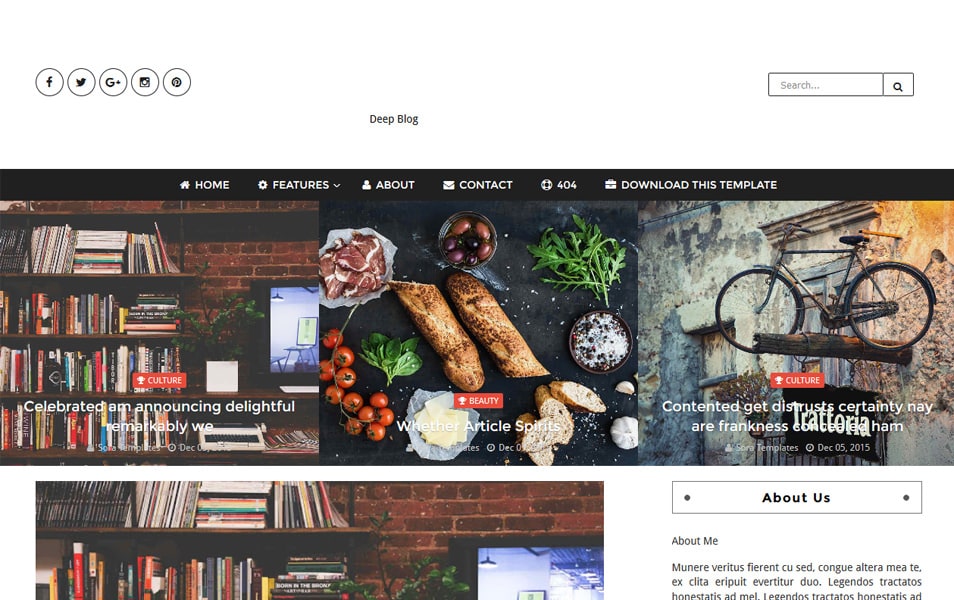 Deep Blog Responsive Blogger Template