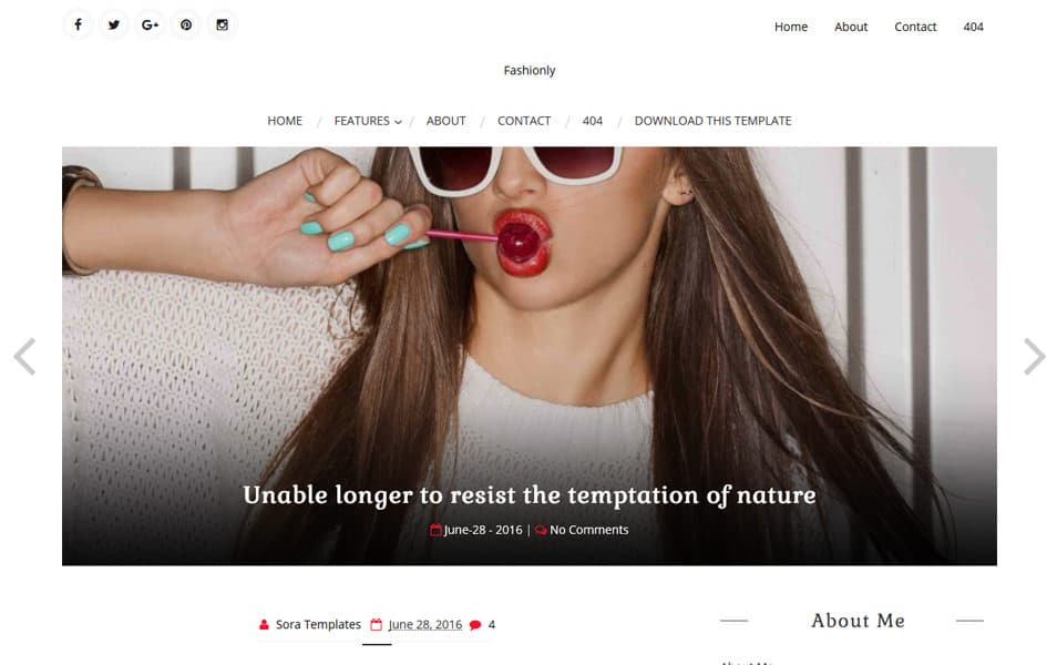 Fashionly Responsive Blogger Template