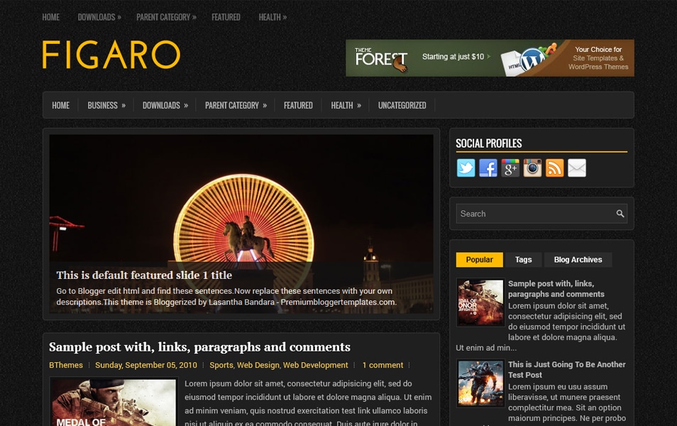 Figaro Responsive Blogger Template