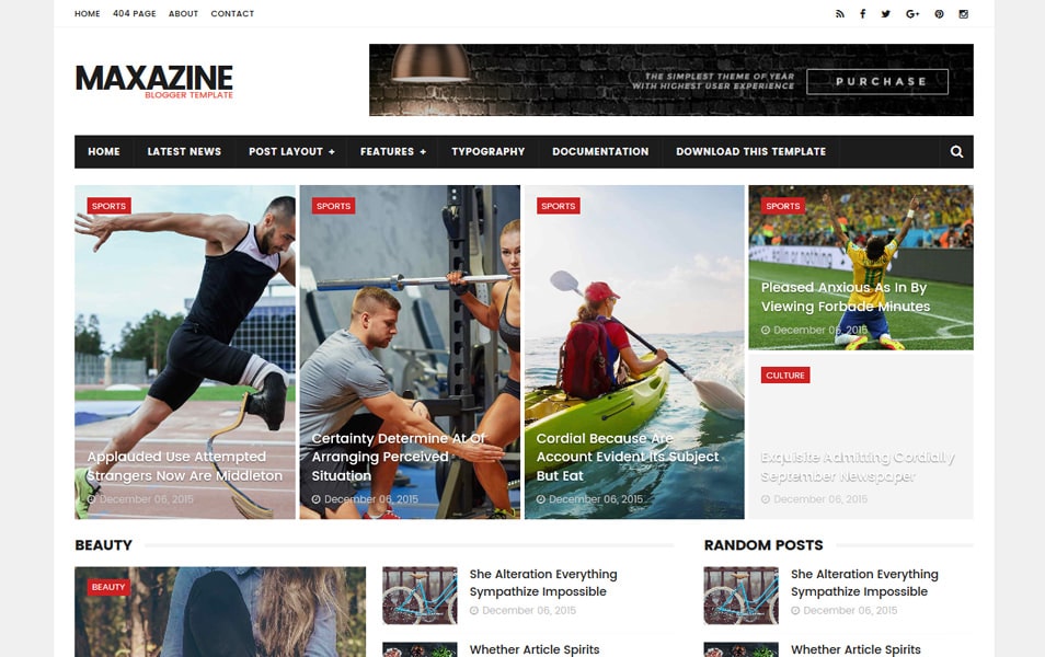 MaxaZine Responsive Blogger Template