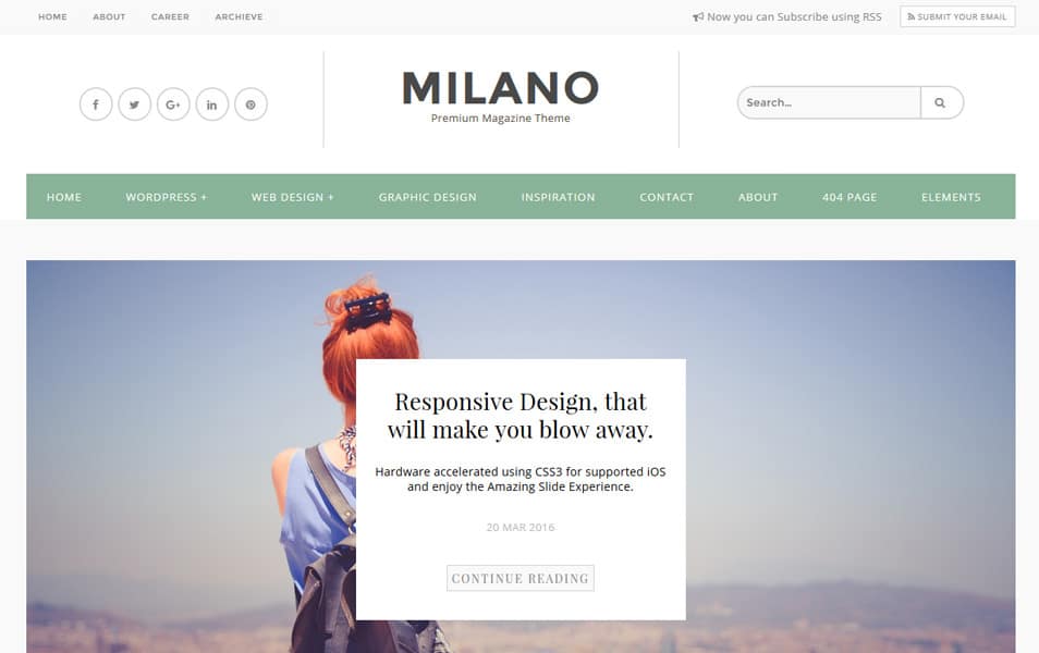 Milano Premium Responsive Blogger Template