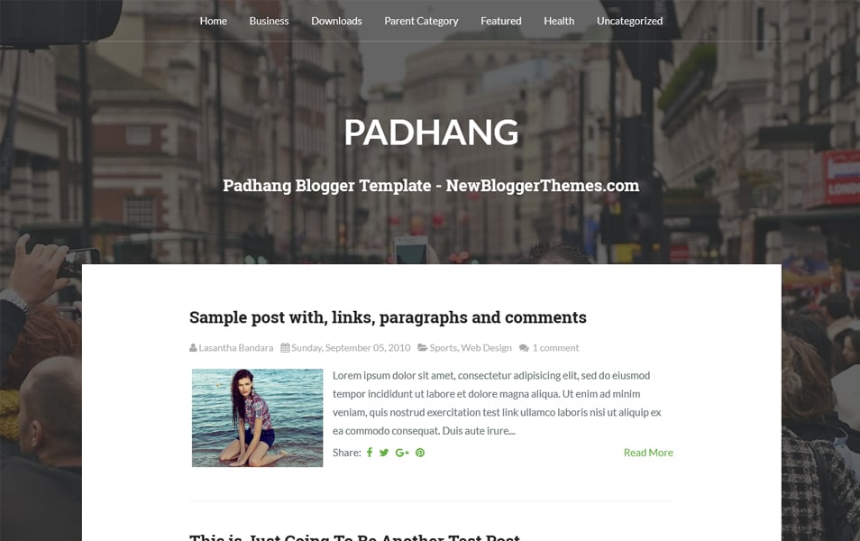 Padhang Responsive Blogger Template