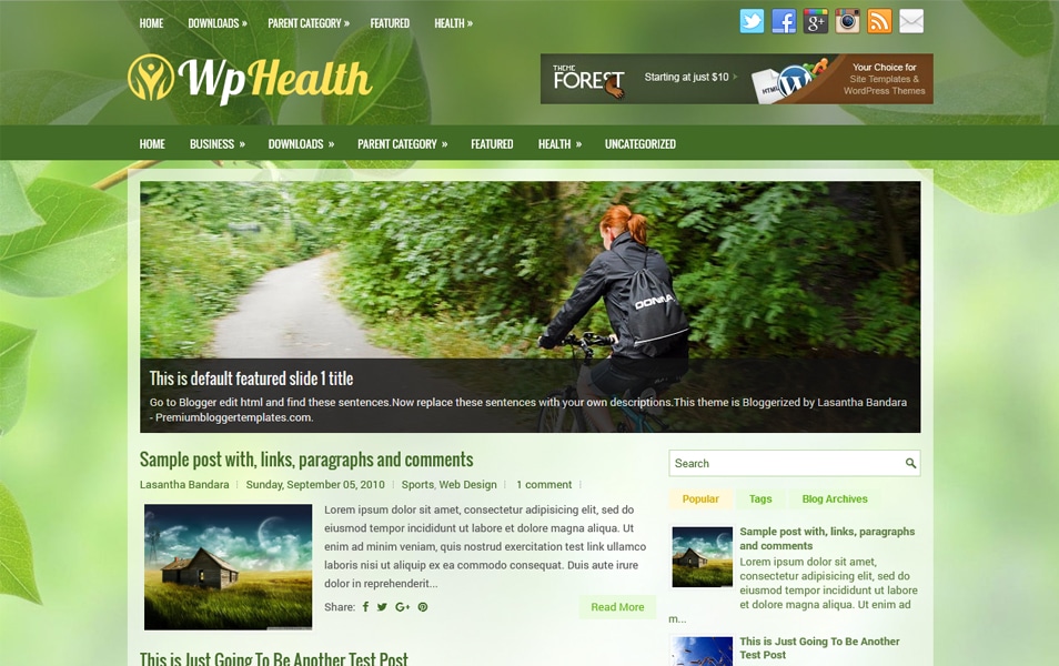 WpHealth Responsive Blogger Template