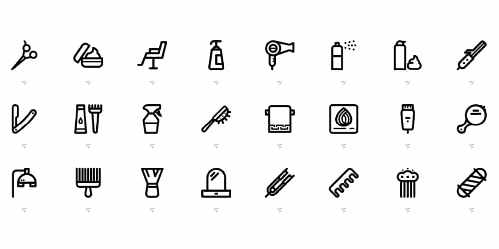 Best Free Icon Sets 2020 88 Linear-Hairdressing-Salon-Icons