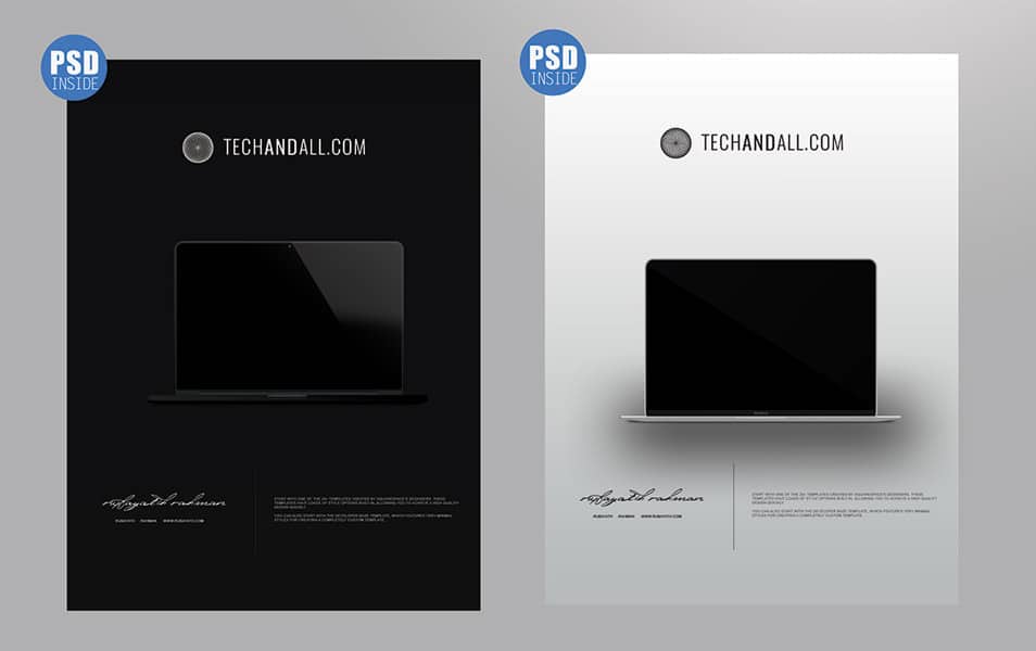 A4 Poster MockUp & Frame MockUp PSD