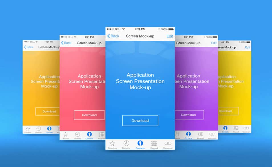 App Screen Presentation Mock-ups #1