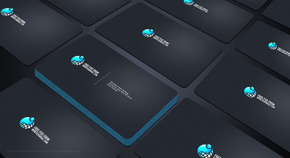 Business Card Showcase Mock up PSD