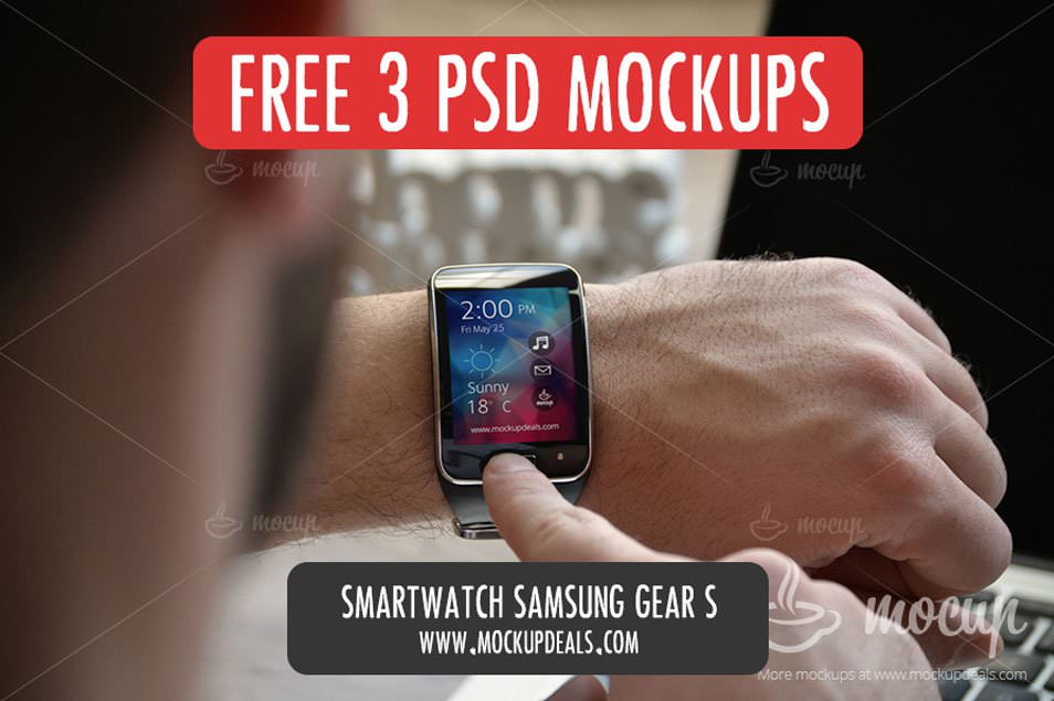 FREE 3 PSD Smartwatch Mockup