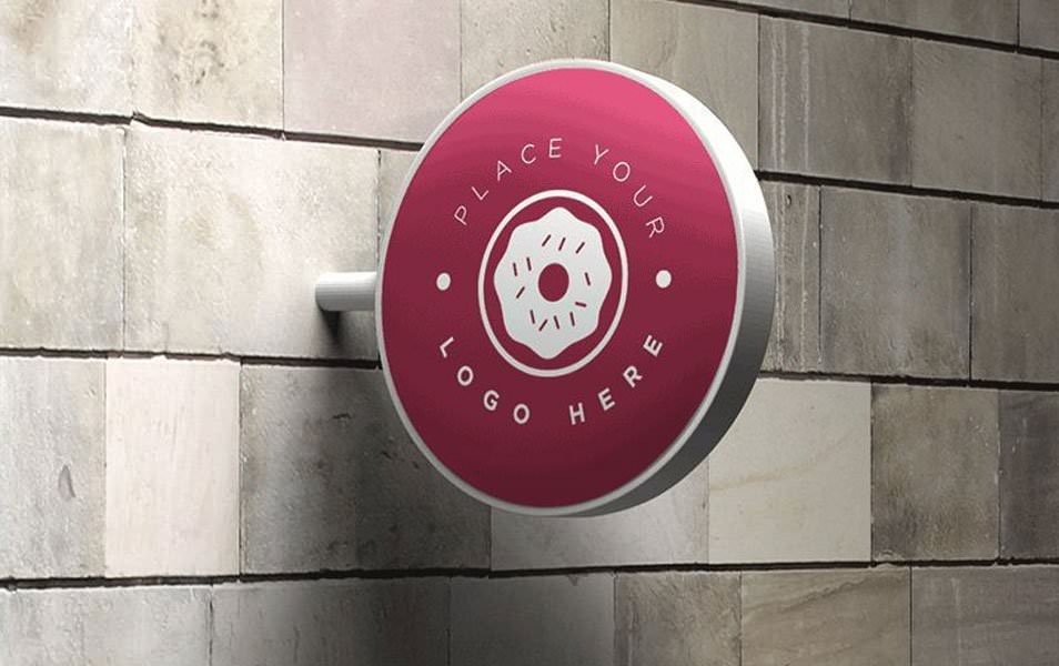 FREE WALL SIGN MOCK-UP IN PHOTOSHOP