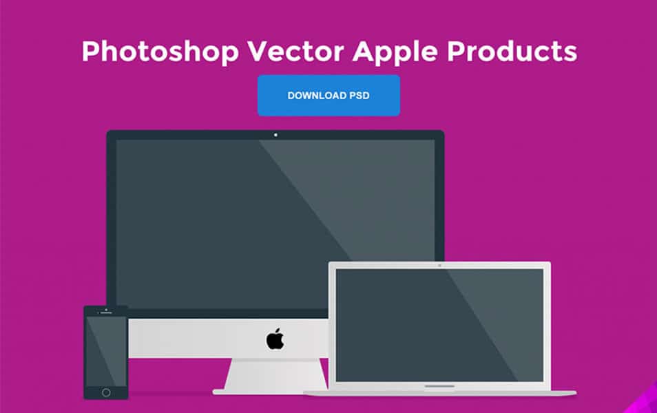 Flat Apple Products Mockup