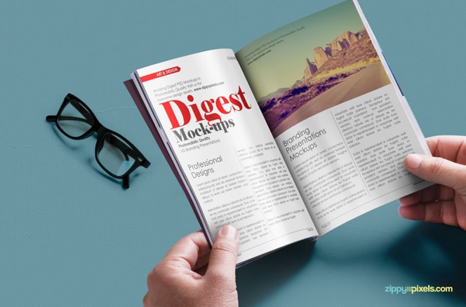 Free Digest-size Magazine PSD Mockup