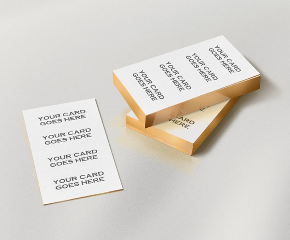 Free Gold Edge Letterpress Bcard Mock-up