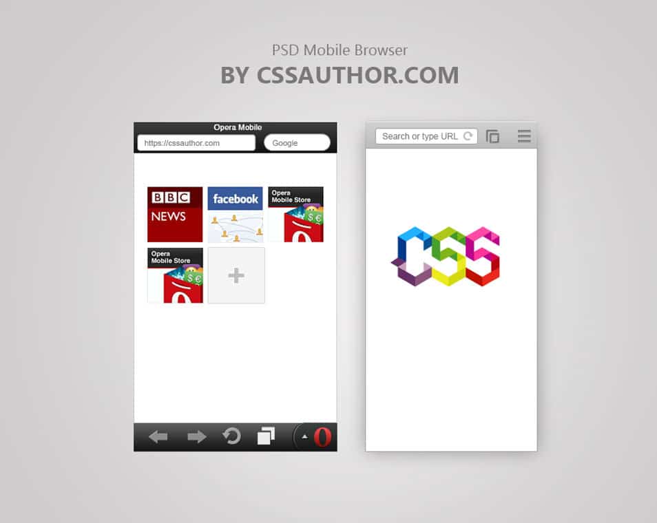 Free Mobile Browser Template PSD for Opera and Chrome